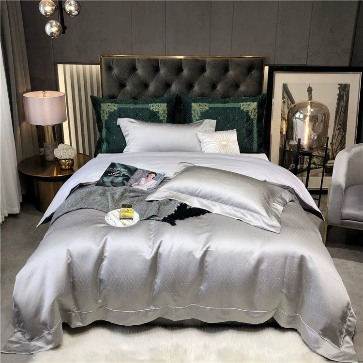 New Luxury Black Gold Yarn-dyed Jacquard Egyptian Cotton Beddiing
