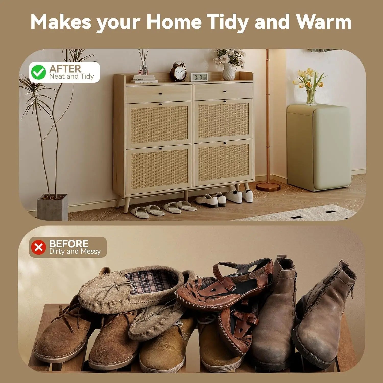 Rattan Shoe Cabinet