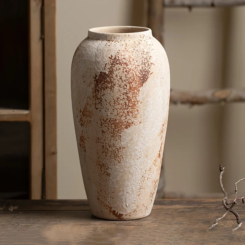 Retro Ceramic Planter | White Spotted Flower Pot