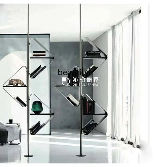 Stainless Steel Light‑Partition Bookshelf with an open design, ideal for modern home décor and space separation.