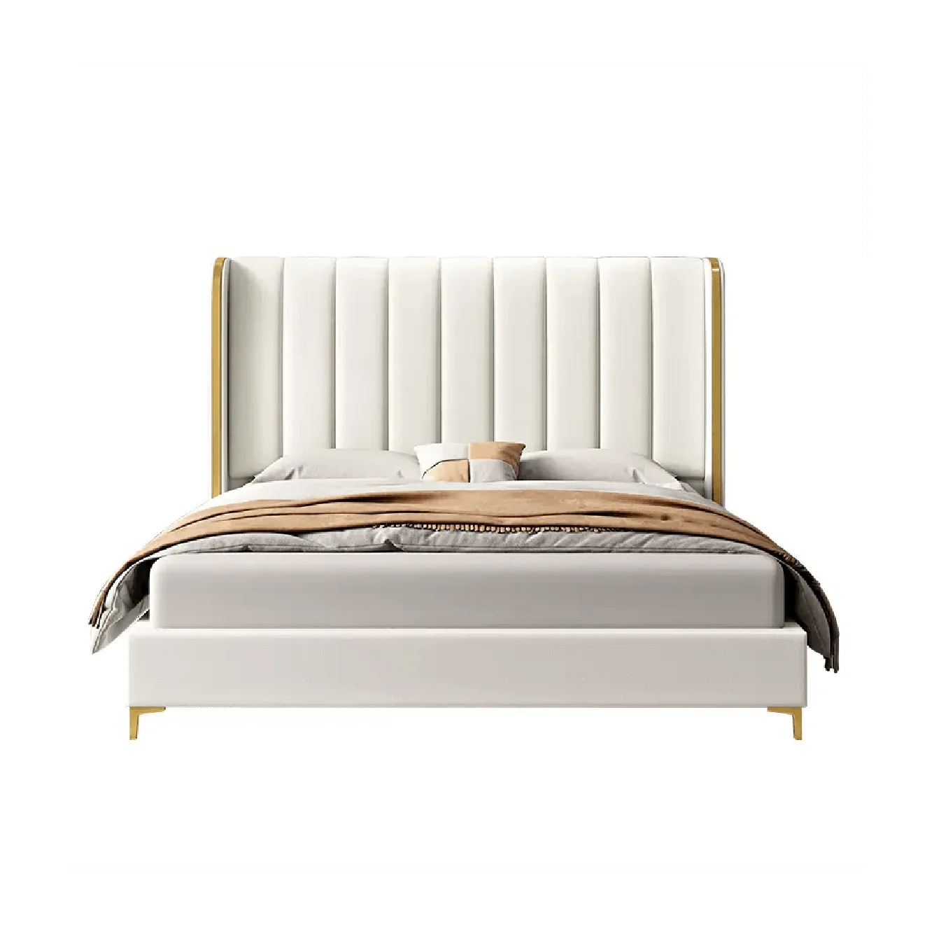 Soft Wooden Bed in King or Queen Size Upholstered