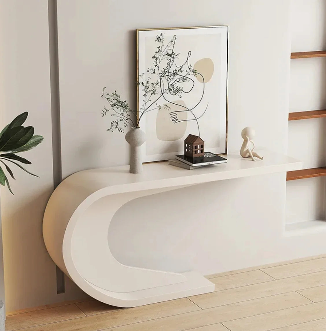 Stainless Steel Modern Console Table with Marble Top