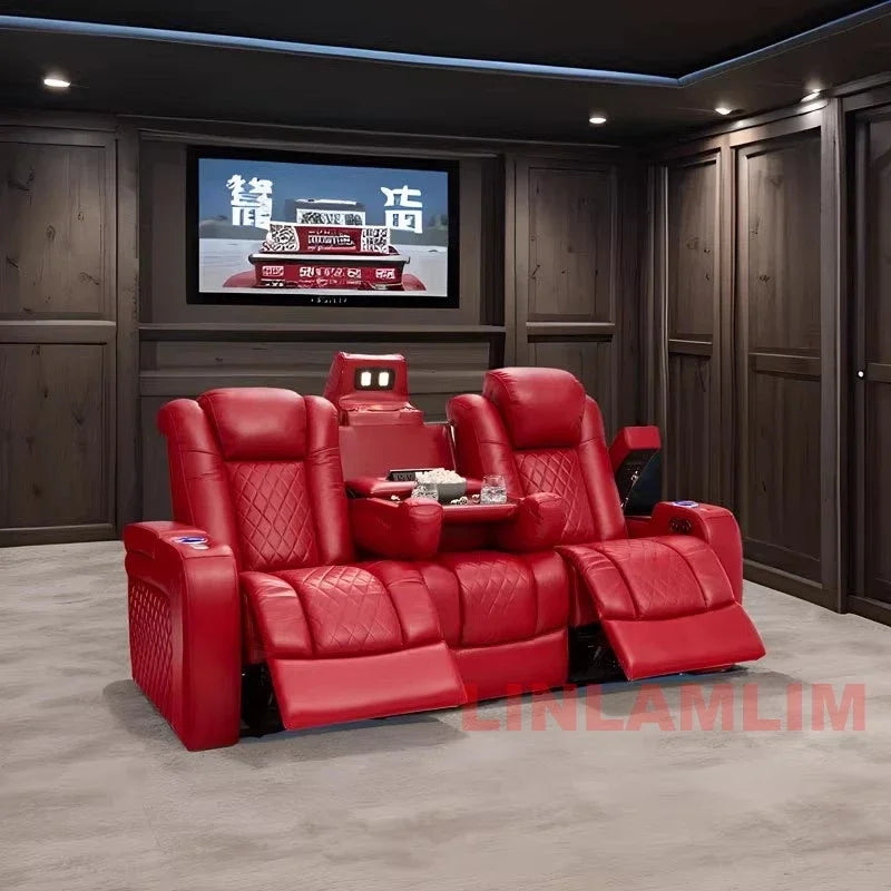 Luxury Dual Motors Power Reclining Sofa with LED Lighting, USB, Hidden Storage