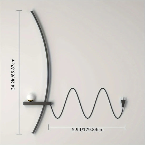 2pcs Modern Adjustable LED Wall Sconce, 31.5" Arched Metal Bedside Lamp, 3000K Warm Glow, Indoor Use for Bedroom