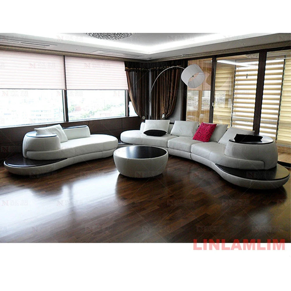 Luxury modern sofas and sectionals featuring a contemporary design in a spacious living room setting.