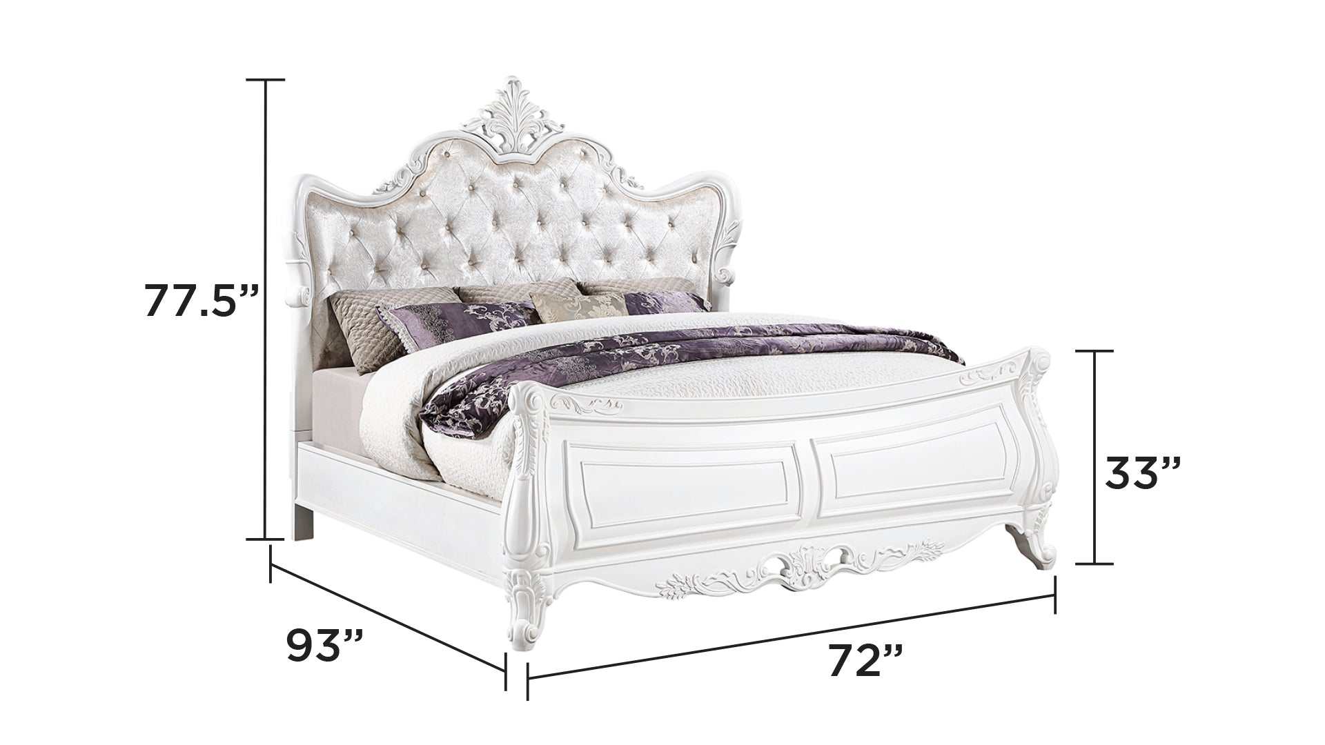 Modern 4-Piece Queen Bedroom Set in Pearl White