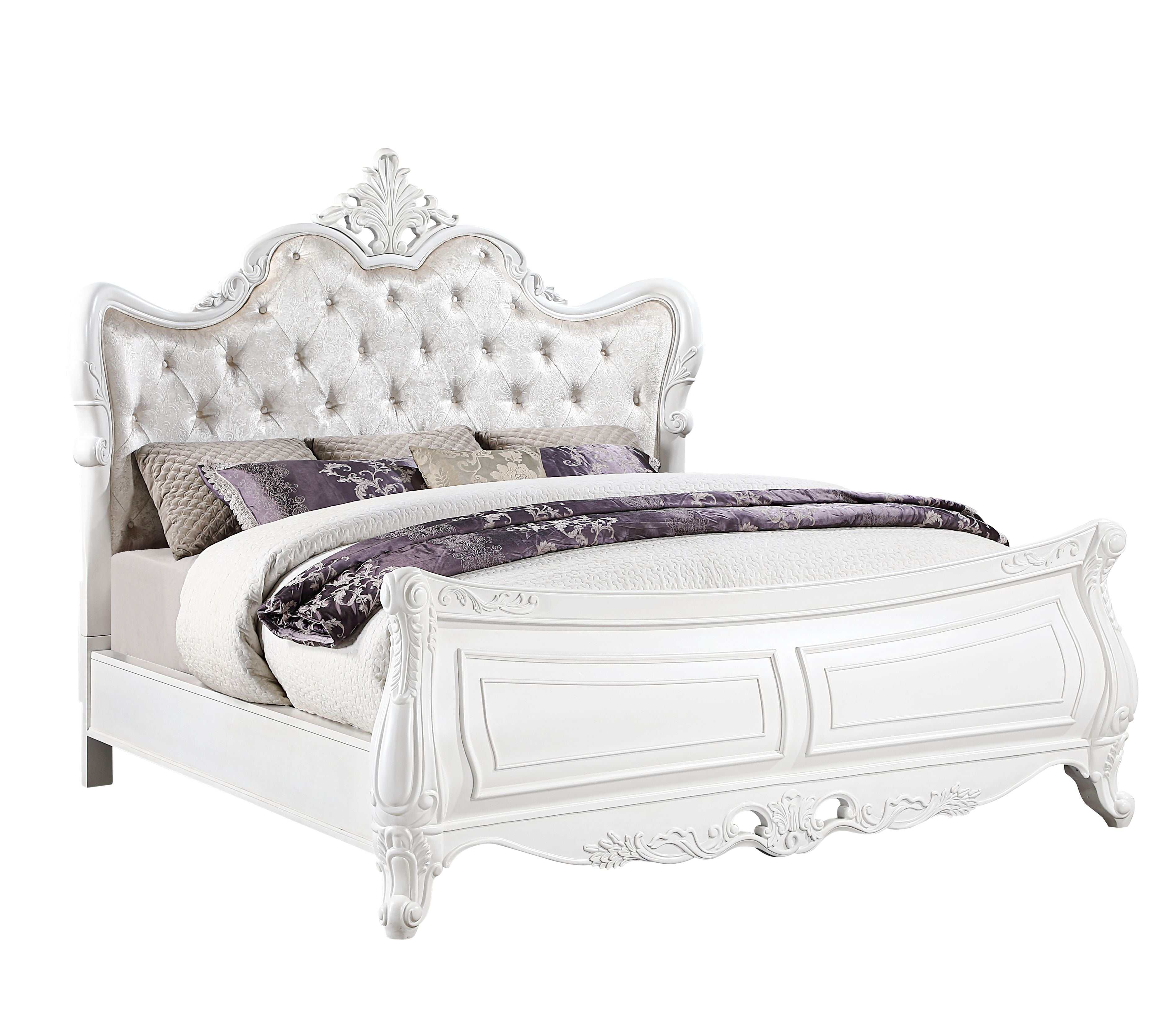 Modern 4-Piece Queen Bedroom Set in Pearl White
