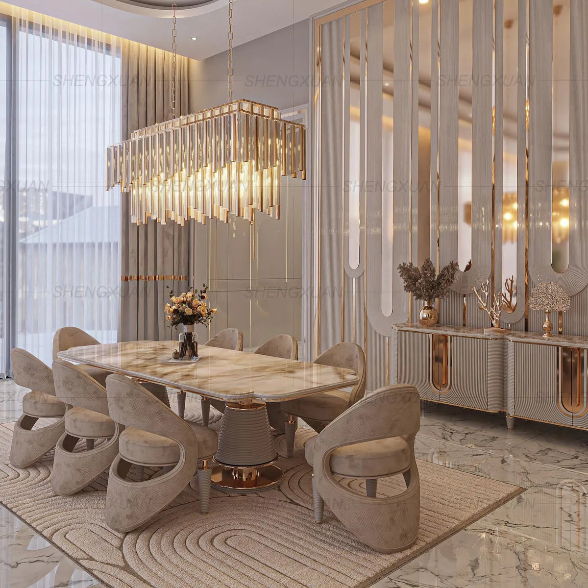 High-End Marble Dining Table Set — Customizable, Luxury Design