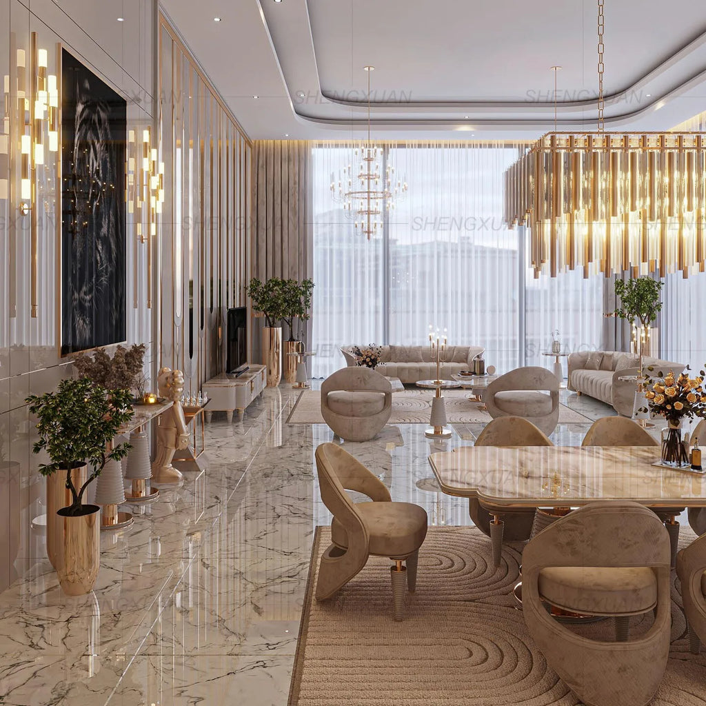 High-End Marble Dining Table Set — Customizable, Luxury Design
