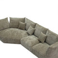 Italian Minimalist Wood Chenille Sofa