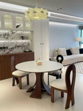 Marble & Stone Dining Table Set — 6-Piece Modern Luxury