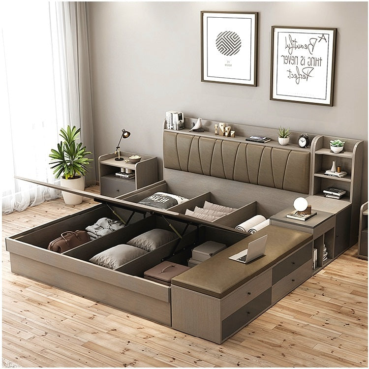 Modern King Size LED Bed Tatami Design