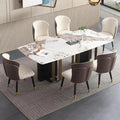 Modern Luxury Dining Room Dining Table Stainless Steel Legs Home