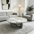 Calacatta Brushed Brass Side Table