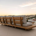 Outdoor Teak Reed Sectional Patio Furniture Set
