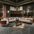 Luxury Royal Beige Velvet Sofa Set