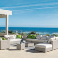 Luxury Rattan Patio Courtyard Villa Sectional Sofa Set