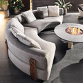 Luxury Round Curved Teak Outdoor Sectional Sofa Set