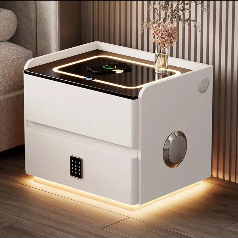 Smart Nightstand with LED Lighting, Wireless Charging, USB & Bluetooth Speaker | 3 Sizes | 4 Colors
