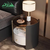 Modern side table with lamp and decor items, featuring Wayon Furniture logo.