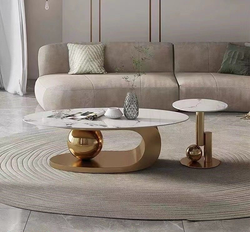Milano Stainless Steel & Marble Console