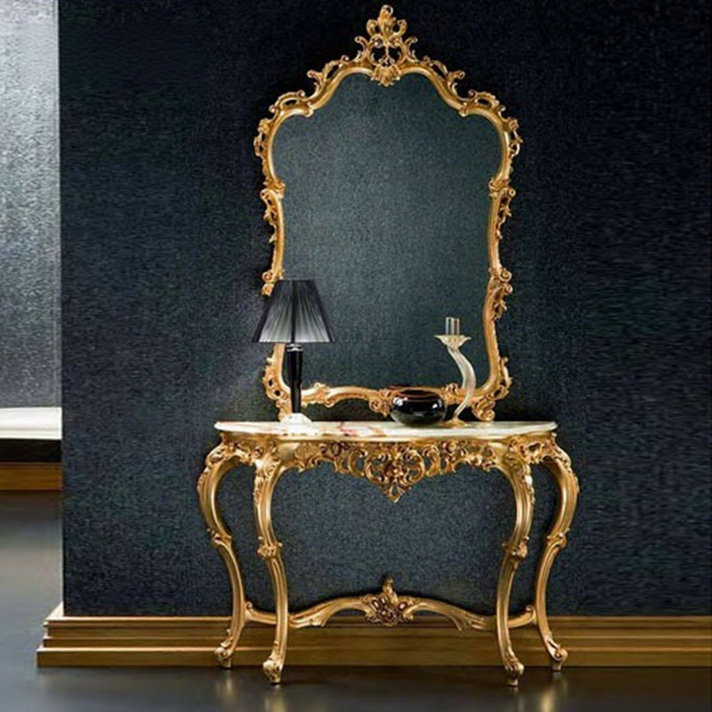 Noir Royal Black Marble Console