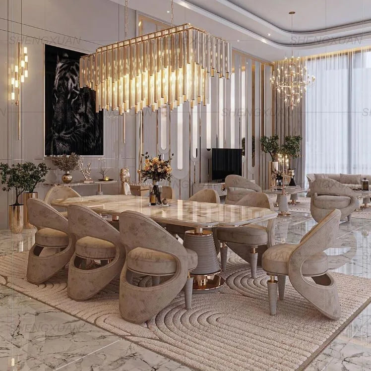 High-End Marble Dining Table Set — Customizable, Luxury Design