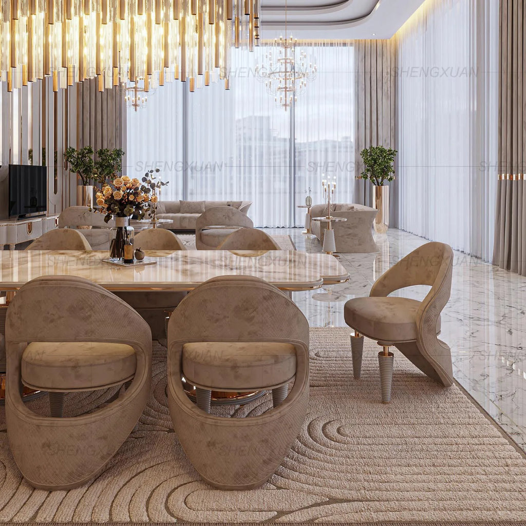 High-End Marble Dining Table Set — Customizable, Luxury Design