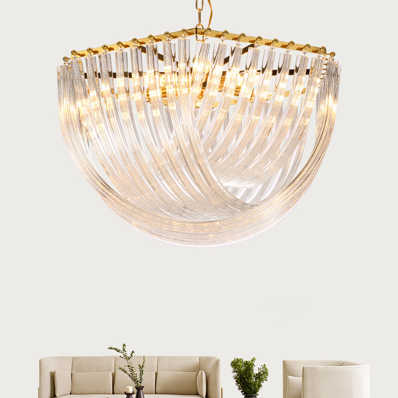 Artistic Golden Crystal Round Chandelier