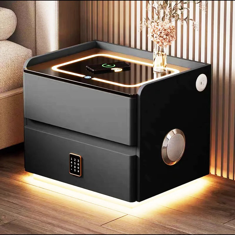Smart Nightstand with LED Lighting, Wireless Charging, USB & Bluetooth Speaker | 3 Sizes | 4 Colors