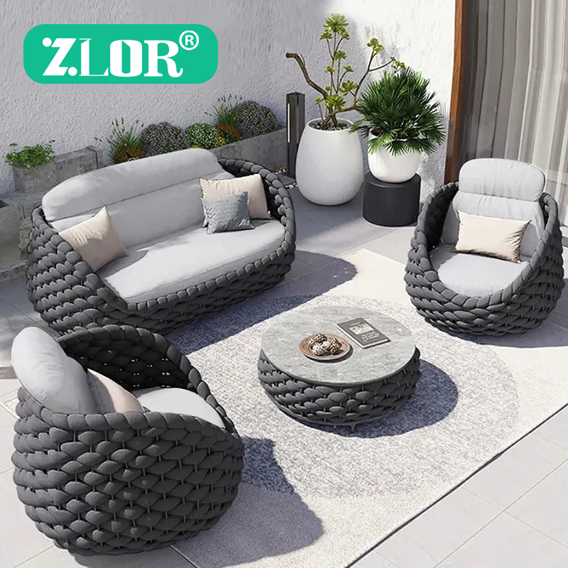 Modular Curved Outdoor Sectional Sofa Set - image 2