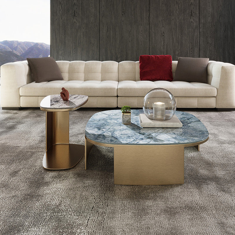 Aurelia Oval Stone-Top Center Table