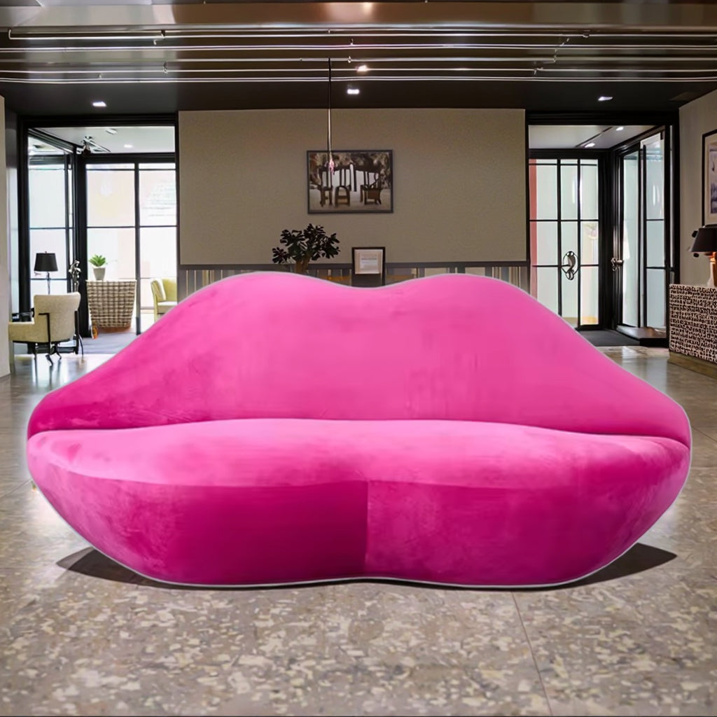 Fashion Lips Red Velvet Styling Sofa