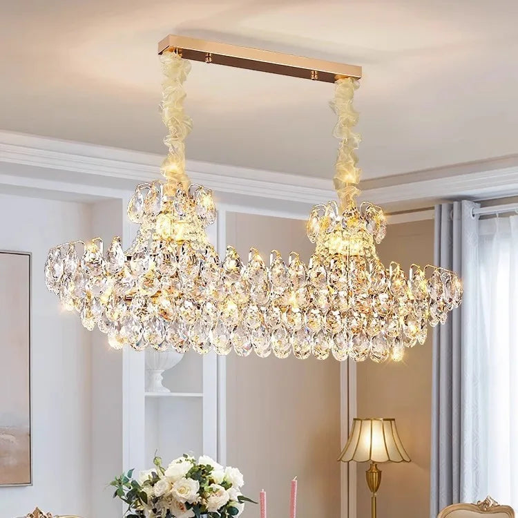 luxury crystal chandelier showcasing exquisite design and shimmering crystals, perfect for upscale interiors.