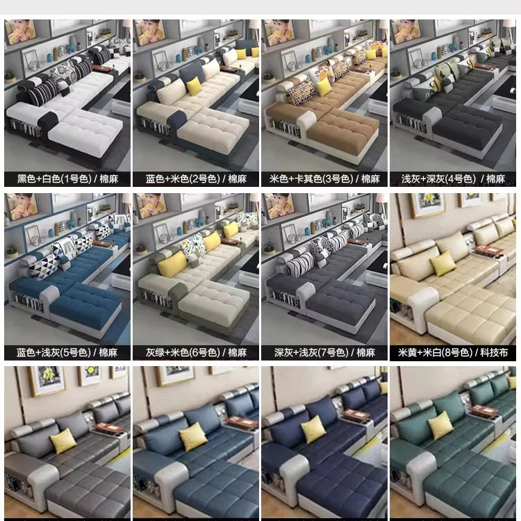 Modern Tech-Fabric Sofa Set — Stain-Resistant, Large Living Room in various colors and styles for contemporary homes.