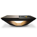 Luxury modern billiard table in a sleek black finish, showcasing opulence and contemporary design in entertainment spaces.