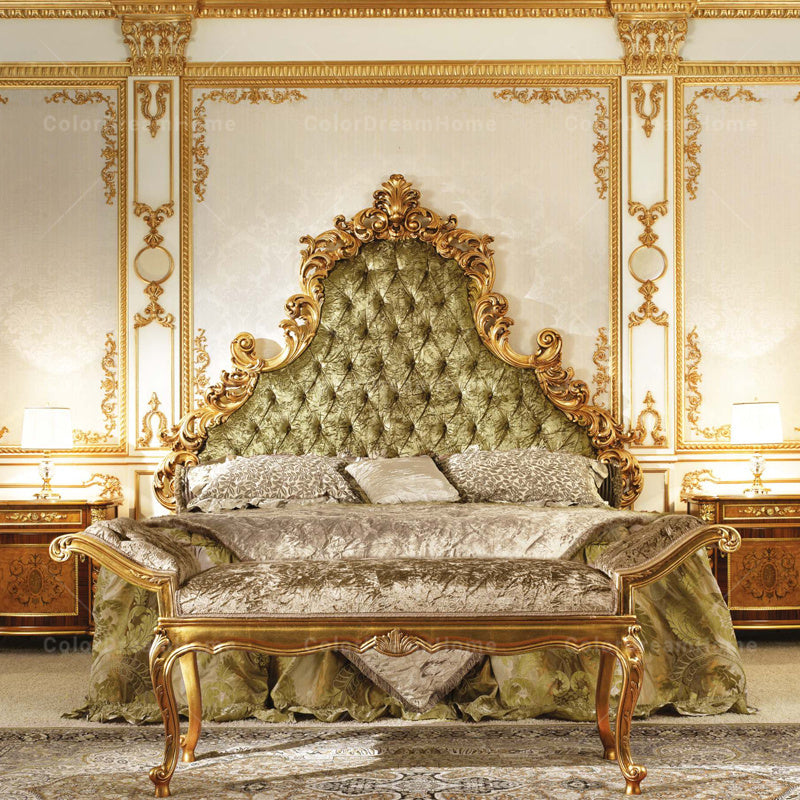 French Luxury Hand Carved Solid Wood Bed
