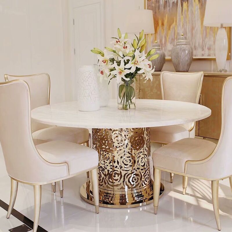 Italian Design Round Marble Dining Set