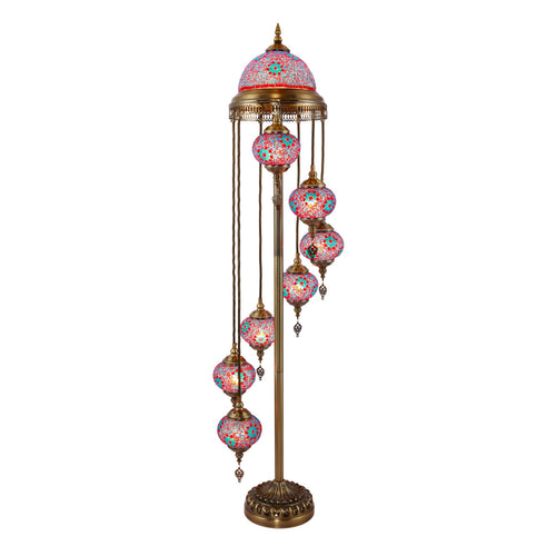 Brass Scallop Linen Floor Lamp