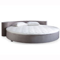 Modern round luxury fabric upholstered bed with round headboard