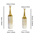 Set of 2 Rustic Tall Metal Floor Vases — Vintage Gold Finish