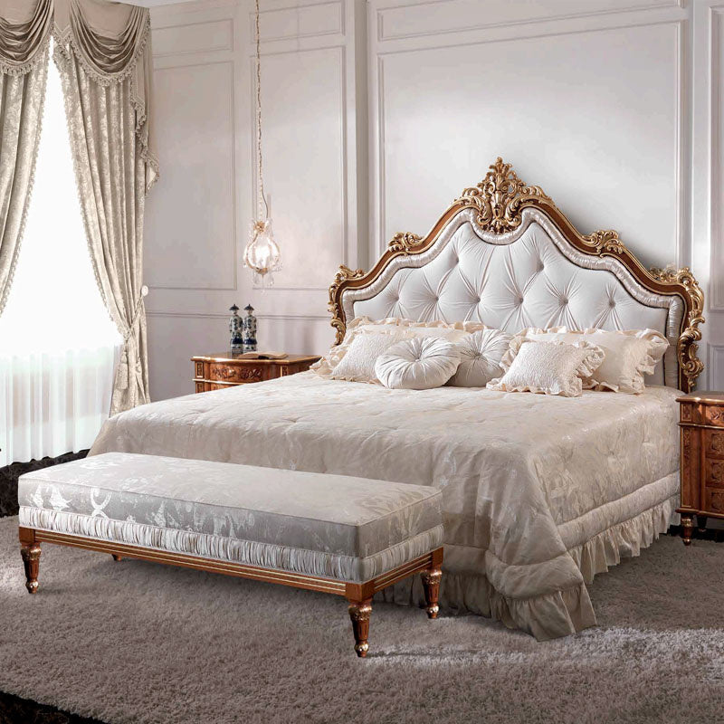 Luxury French Solid Wood Oak Bed Set