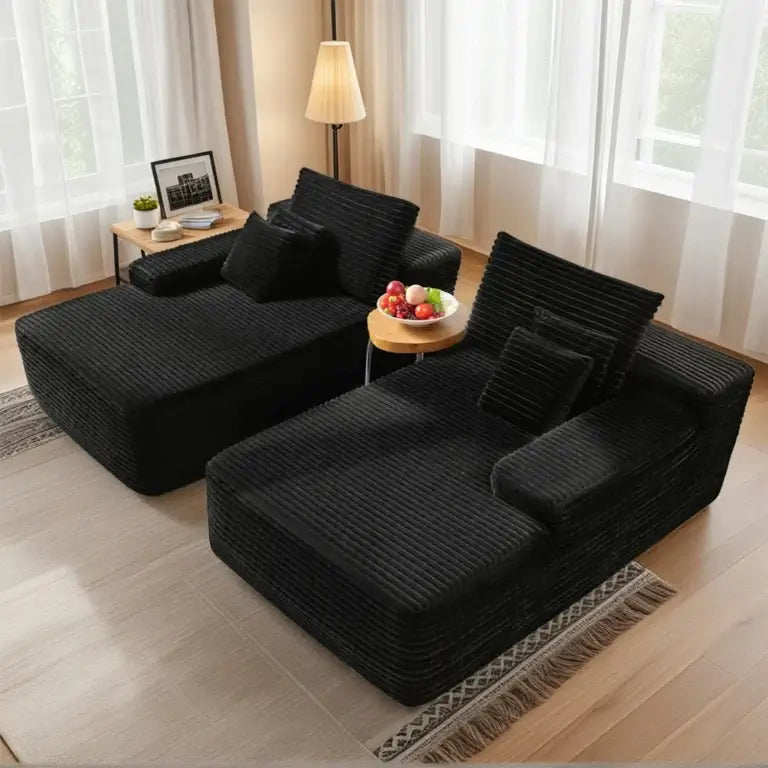 Cloud-Style Queen Sofa Bed with Compressed Packaging, US Stock in a modern living room setting.