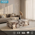 Plinth Natural Golden Marble Side Table