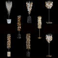 Various custom golden glass floor lamp designs showcasing modern elegance and intricate craftsmanship.