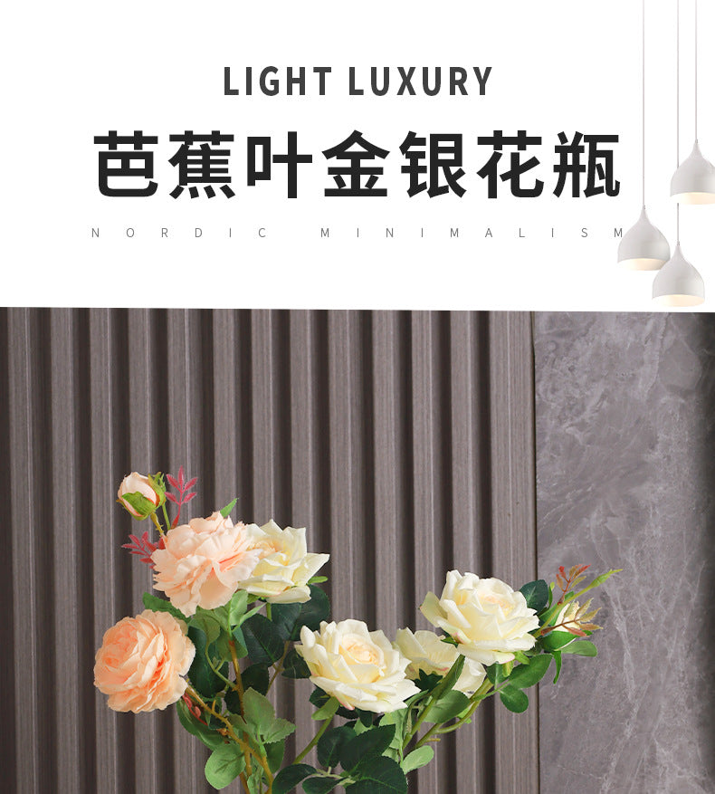 Nordic Gold-Painted Ceramic Vase | Luxury Home Décor Accent