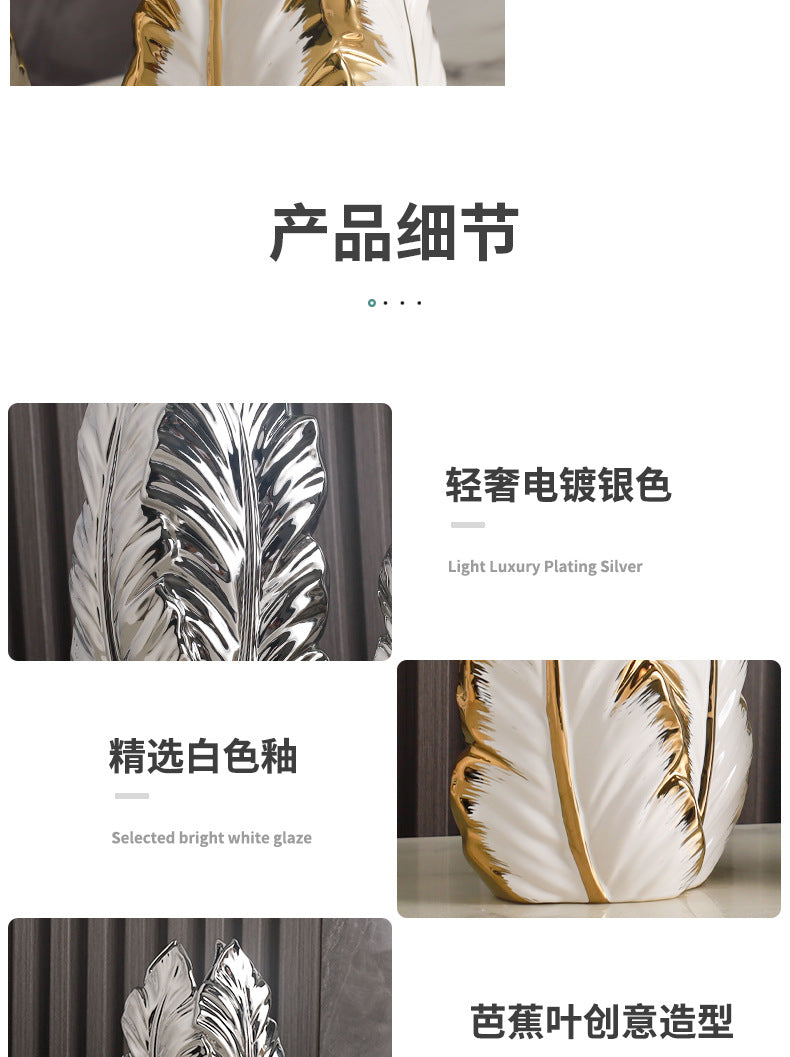 Nordic Gold-Painted Ceramic Vase | Luxury Home Décor Accent