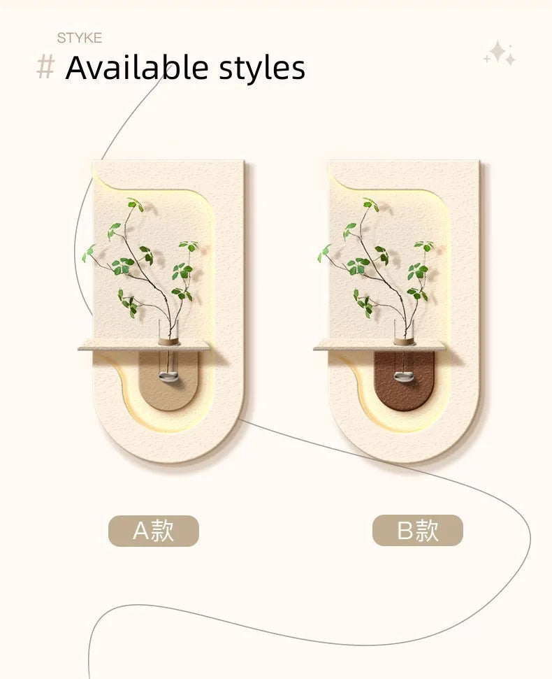 Entrance decoration porch green plant ornaments entrance corridor LED wall lamp painting high-end living room mural lamp - view 9