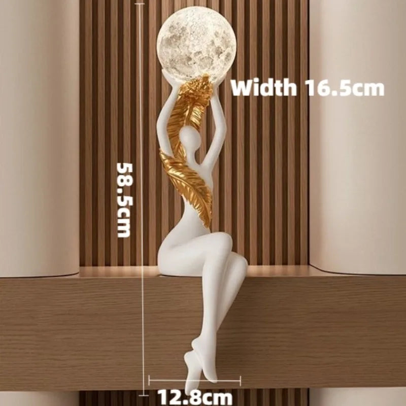 Resin Luxury Solid Color Figurines Luminous Character Wine Cabinet Figurines Semi-handmade Creative Modern Simple Home Decor
