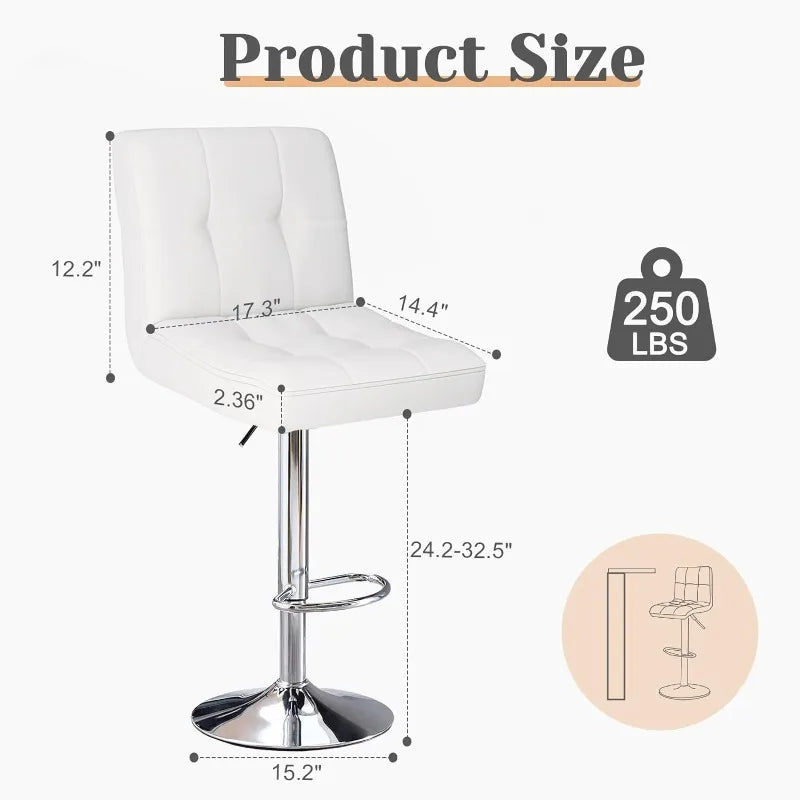 Adjustable Swivel Counter Height Bar Stools
